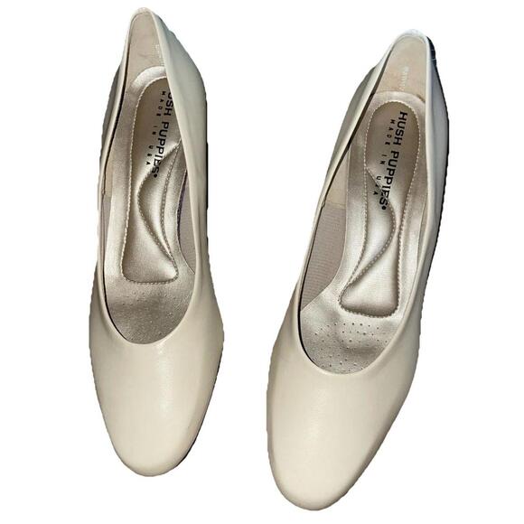 Hush Puppies Vintage Dress Shoes Women's 7.5 Beige USA Made - Picture 1 of 9